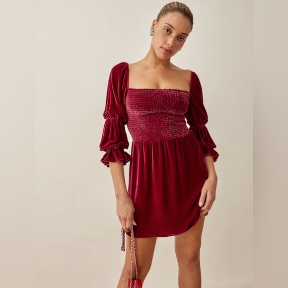 Reformation Red Mini Dress - Picture 2 of 7